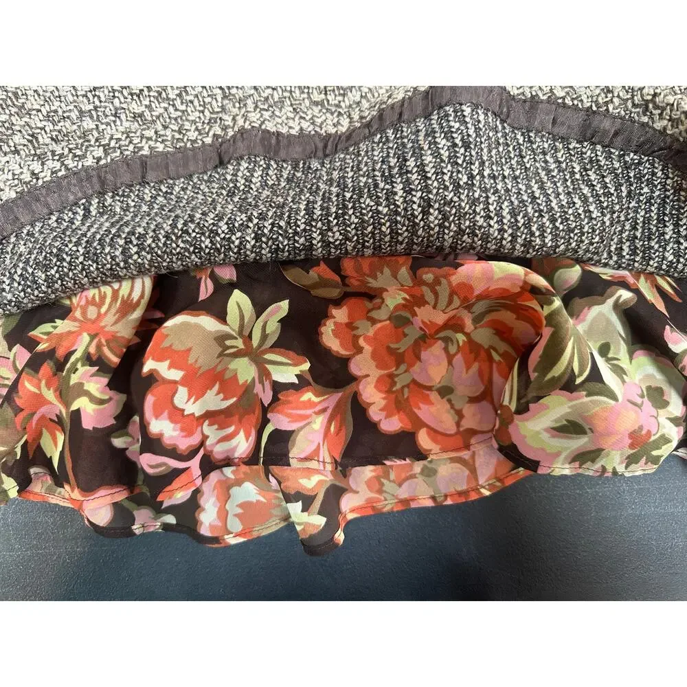 Ann Taylor Loft Wool Blend Skirt with Floral Ruffle 2Petite - Picture 7 of 8